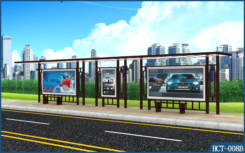 宿遷遠大2017新款候車亭 公交站臺制作  公交候車亭生產(chǎn)廠家