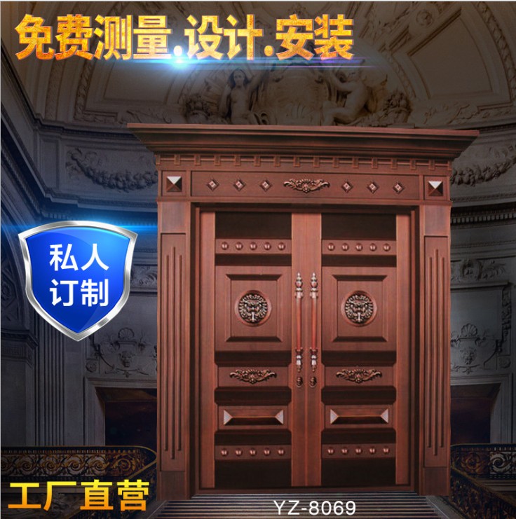 仿古推拉雙開銅門 銅門廠家 庭院門生產廠家