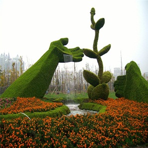 園林景觀布置仿真綠雕 旅行景點雕塑大型蝴蝶環保綠色植物雕像 仿真綠雕