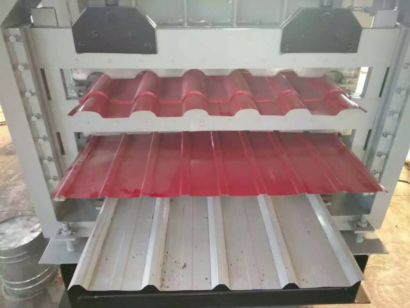 三層彩鋼壓瓦機 三層壓瓦機生產廠家 琉璃瓦三層壓瓦機設備