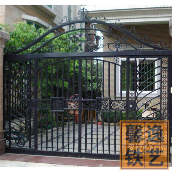 馨逸裝飾定做歐式鐵藝大門 別墅廠區豪華庭院門 防盜平開門 安全防護門