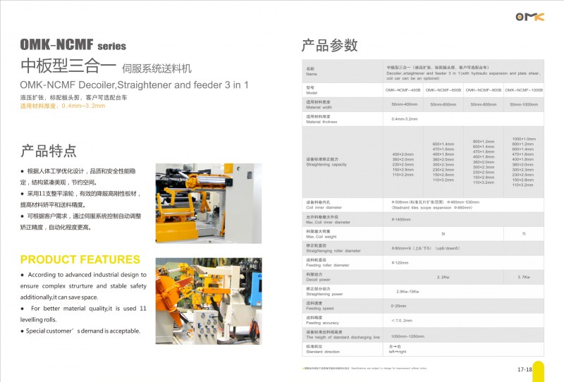 中板型三合一伺服系統送料機1
