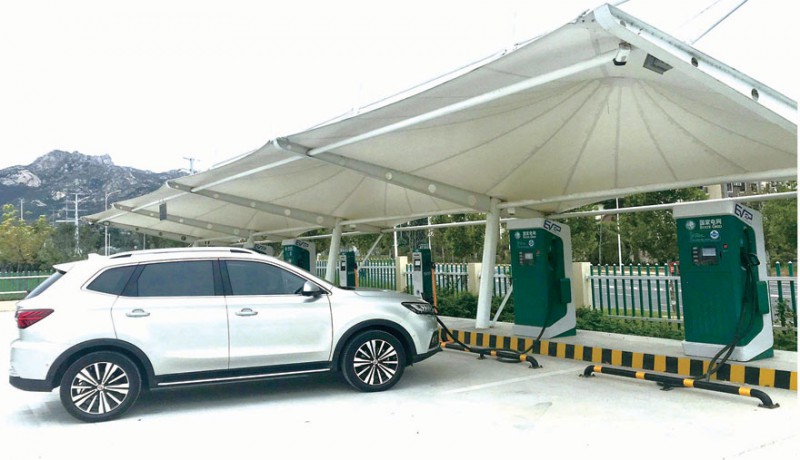 膜結構車棚 廠家直銷設計安裝膜結構工程 戶外電動車雨棚