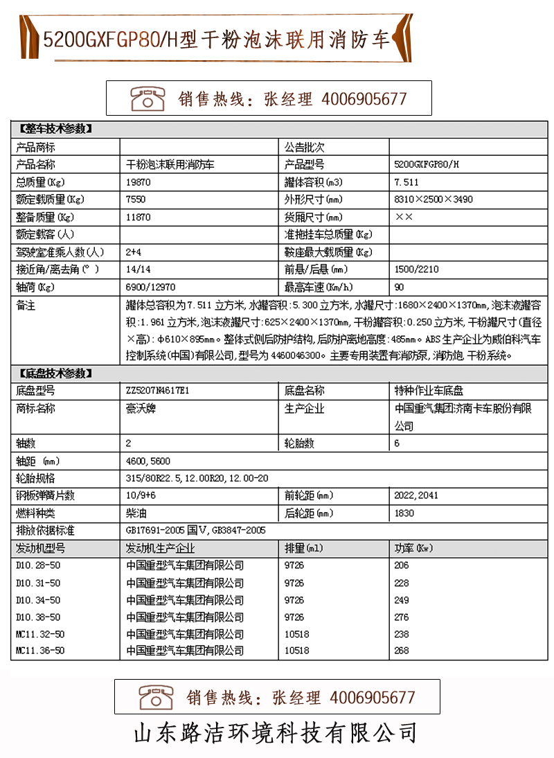 5200GXFGP80型干粉泡沫聯用消防車