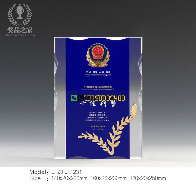 波浪邊獎牌-十佳刑警-藍白拼接