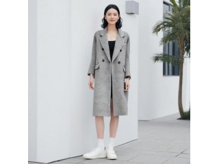 溫碧霞自創IRENENA服裝秋冬新款韓版毛呢外套灰呢子大衣